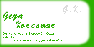 geza korcsmar business card