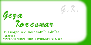 geza korcsmar business card